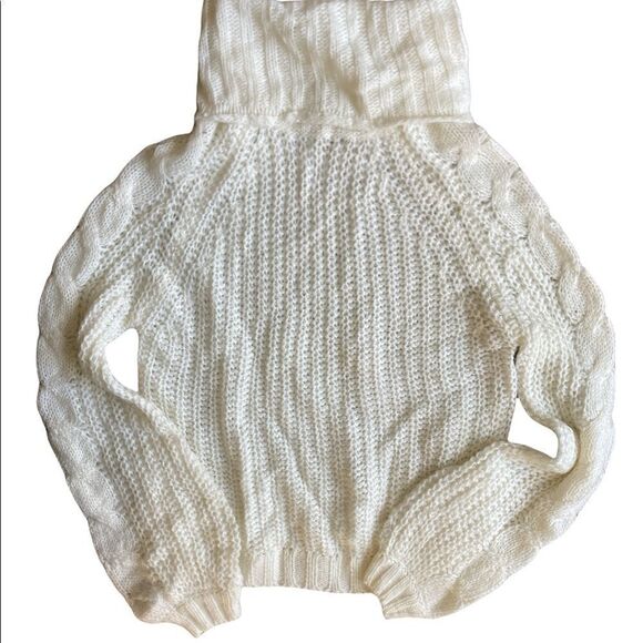 NWT Planet Gold Egret cozy cables turtleneck sweater size Small - Picture 3 of 5